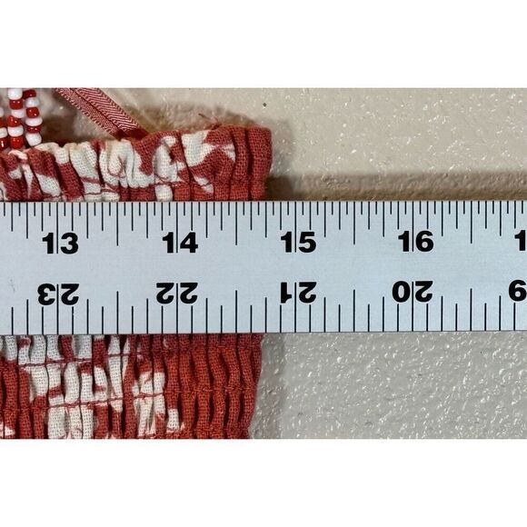 NWT House of Harlow 1960 Linen Spaghetti Strap Terracotta Smock Crop Top Medium - Picture 10 of 10